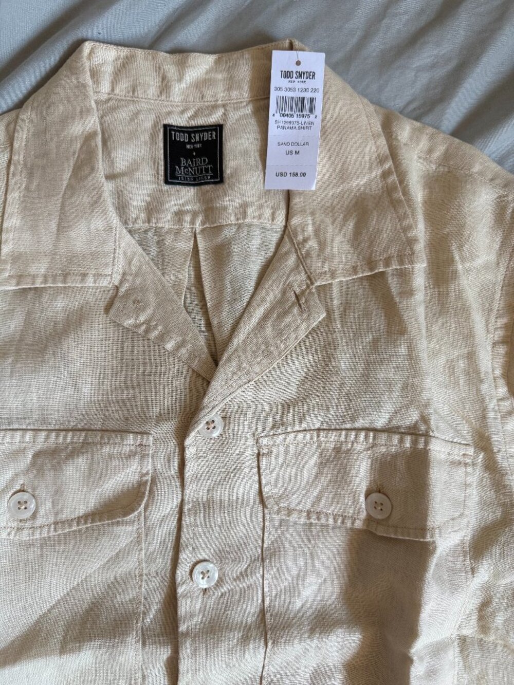 Todd Snyder Baird McNutt Linen Panama Shirt Medium $158